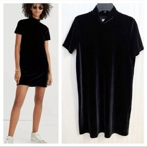 Madewell velvet short sleeve mock neck dress
